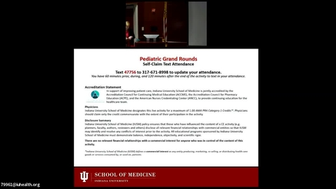 Thumbnail for entry &quot;New insights on acute kidney injury in Ugandan children with severe malaria&quot;.  Pediatric Grand Rounds Lecture Series 2019