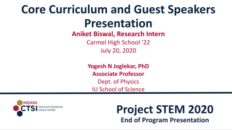 Thumbnail for entry Aniket Biswal Curriculum Presentation