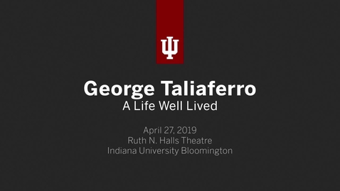 Thumbnail for entry Celebration of the Life of George Taliaferro
