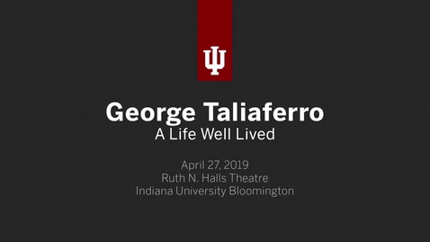 Thumbnail for Celebration of the Life of George Taliaferro
