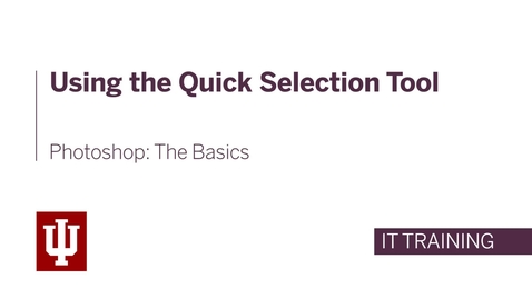 Thumbnail for Photoshop: The Basics - Using the Quick Selection Tool