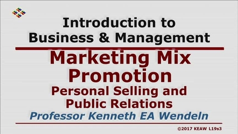 Thumbnail for entry W200 19-3 Personal Selling and Public Relations