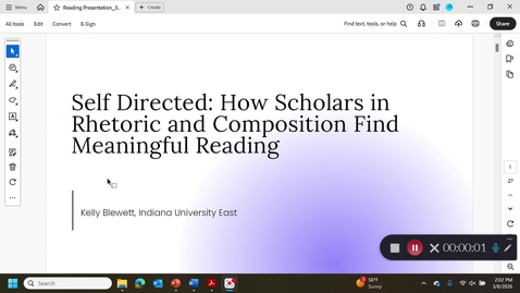 Thumbnail for Self-Directed: How Scholars in Rhetoric and Composition Report Finding Meaningful Reading - Kelly Blewett