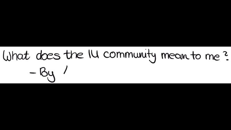 Handwritten text reads What does the IU community mean to me? Links to Global Citizen Scholarship page