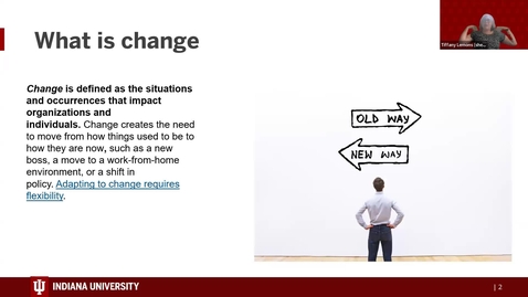 Thumbnail for ITLC Workshops and Speaker Series - Tiffany Lemons: We Cannot Control Change. We Can Control How We React to It.