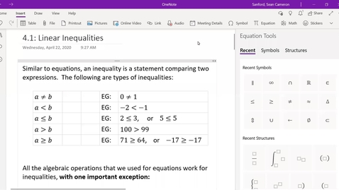 Thumbnail for Alg 4.1: Linear Inequalities Intro