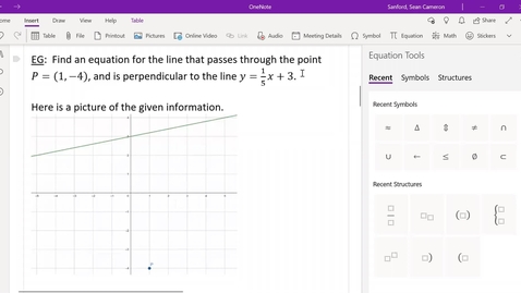 Thumbnail for Alg 2.3: Finding the Equation of a Perpendicular Line