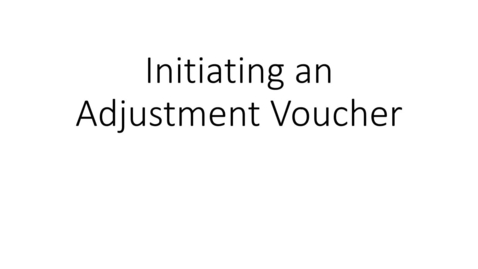 Thumbnail for Intitiating an Adjustment Voucher