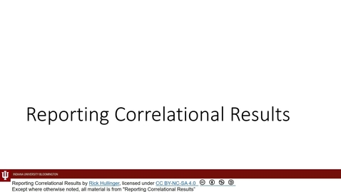 Thumbnail for K300 L25 Mod 07 Reporting Correlatoinal Results