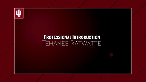 Thumbnail for entry Tehanee Ratwatte - Professional Introduction