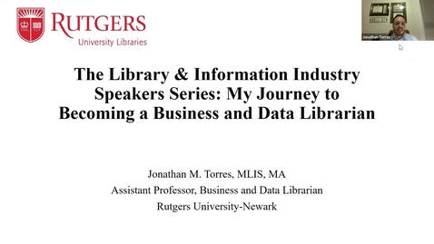 Thumbnail for Johnathan M. Torres,  LIS Industry Speaker Series