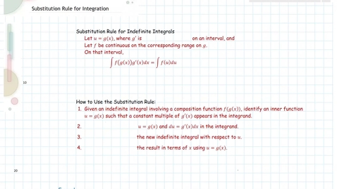 Thumbnail for entry 5.5 Substitution Rule for Integration M215 Spr17