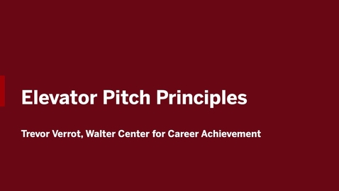 Thumbnail for 3MT Brief Introduction to Elevator Pitches V2