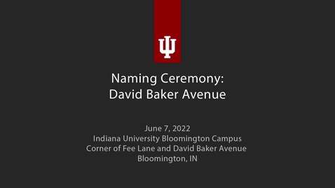 Thumbnail for David Baker Avenue Naming Ceremony