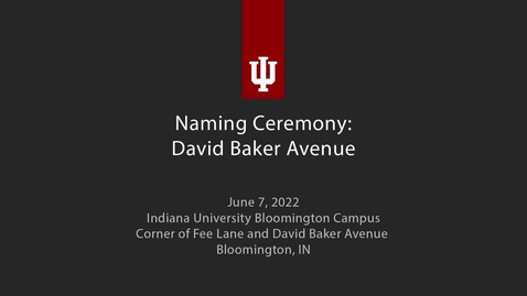 Thumbnail for entry David Baker Avenue Naming Ceremony