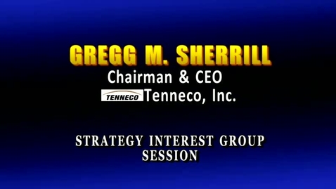 Thumbnail for Gregg Sherrill on Tenneco's Strategy (April 2013)