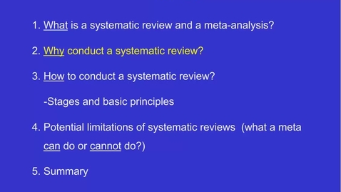 Thumbnail for 10.2_E601_Why conduct a systematic review or meta-analysis