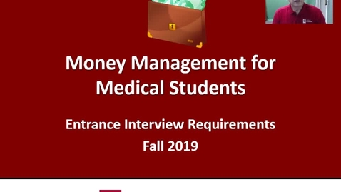 Thumbnail for Money Management for Medical Students - Orientation pip 2019