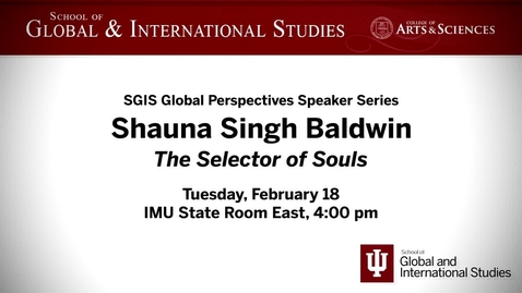 Thumbnail for entry Global Perspectives Series: Shauna Singh Baldwin