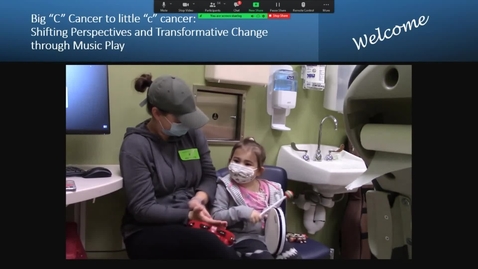 Thumbnail for entry IUSCCC Grand Rounds 4/8/2022: “Big “C” Cancer to Little “c” cancer: 
Shifting Perspectives &amp; Transformative Change through Music Play” Sheri Robb, PhD, MT-BC
Research in Palliative and End-of-Life Communication and Training (RESPECT) Center, Science of Nursing Care Professor
IU School of Nursing
