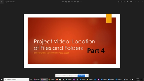 Thumbnail for entry Project Video: Location of Files and Folders - 4
