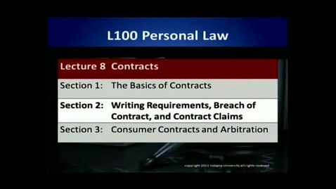 Thumbnail for entry Ch. 16 &amp; Ch. 18 Writing Requirements, Breach of Contract and Contract Claims