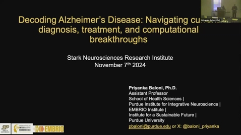 Thumbnail for SNRI Seminar Series: Priyanka Baloni, PhD, November 7, 2024