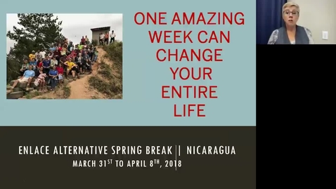 Thumbnail for entry ENLACE 2018 International Service Trip to Nicaragua | Call Out Meeting October 3 - Clipped by Jennifer Custer