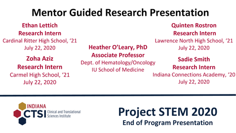 Thumbnail for entry O'Leary Lab Mentor Presentation