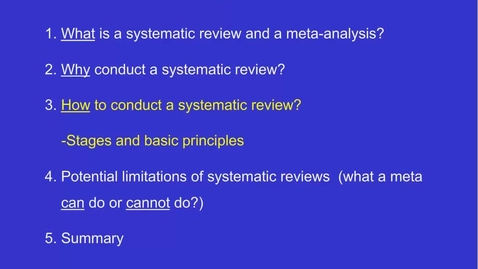 Thumbnail for 10.3_E601_How to conduct a systematic review or meta-analysis_scientific question_data collection