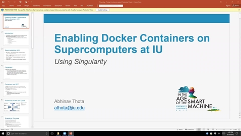 Thumbnail for Breakout session | Enabling Docker containers on supercomputers at IU