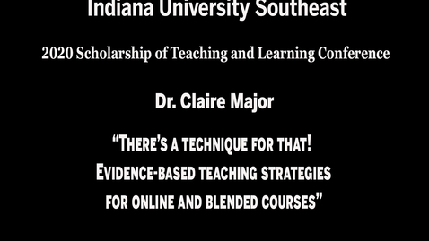 Thumbnail for  Keynote presentation 2020 Scholarship of Learning and Teaching Conference