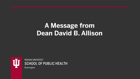 Thumbnail for Spring 2021 Virtual Graduate Recognition Videos - Dean Allison Speech Final