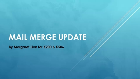 Thumbnail for Mail Merge Update