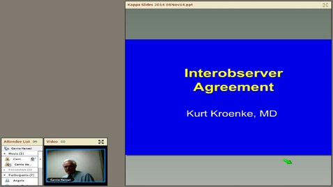 Thumbnail for entry Interobserver Agreement, Kurt Kroenke, MD