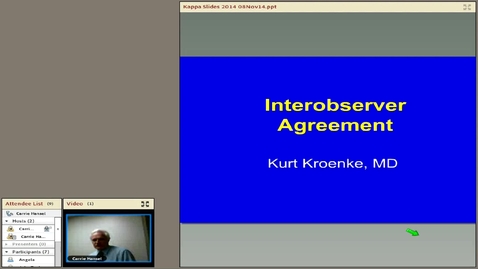Thumbnail for Interobserver Agreement, Kurt Kroenke, MD