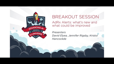 Thumbnail for entry 9am - AdRx Alerts: what's new and what could be improved