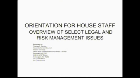 Thumbnail for entry Legal and Risk Management