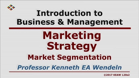 Thumbnail for entry W200 20-2 Market Segmentation