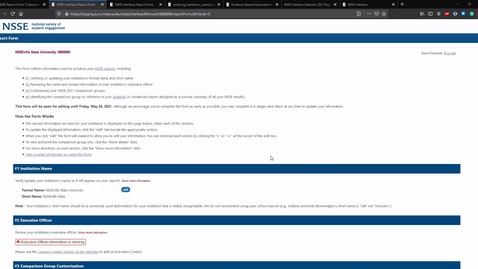 Thumbnail for NSSE Report Form Tutorial - Executive Contact