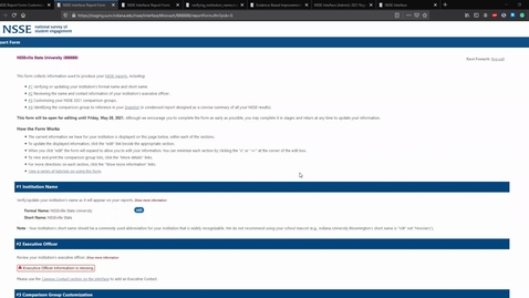 Thumbnail for entry NSSE Report Form Tutorial - Executive Contact