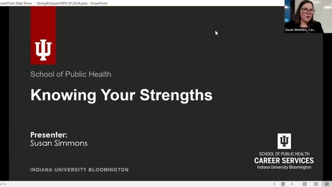 Thumbnail for entry SPH X611 Professional Development Seminar - Strengths Assessment and Discussion - March 5, 2024