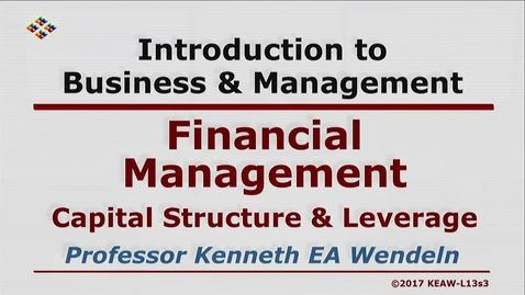 Thumbnail for W200 13-3 Capital Structure &amp; Leverage