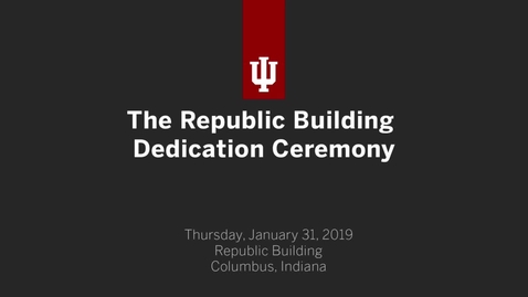 Thumbnail for entry The Republic Building Dedication Ceremony