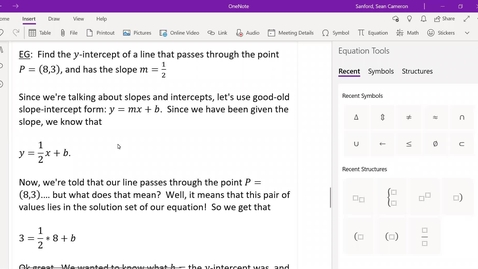 Thumbnail for Alg 2.2: A Typical Point and Slope Example