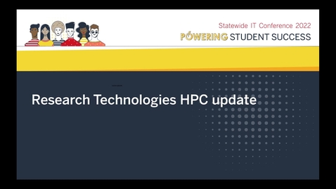 Thumbnail for Research Technologies HPC update