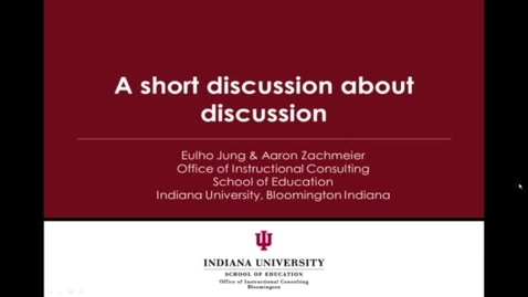 Thumbnail for entry IC Webinar: A short discussion on discussion Practical tips and suggestions