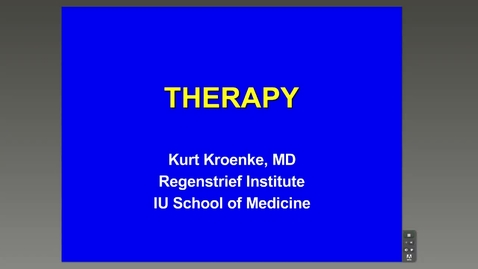 Thumbnail for entry Therapy - Kurt Kroenke, M.D.