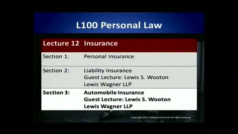 Thumbnail for entry L100 12-3 Automobile Insurance