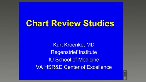 Thumbnail for entry Chart Review, Kurt Kroenke, MD